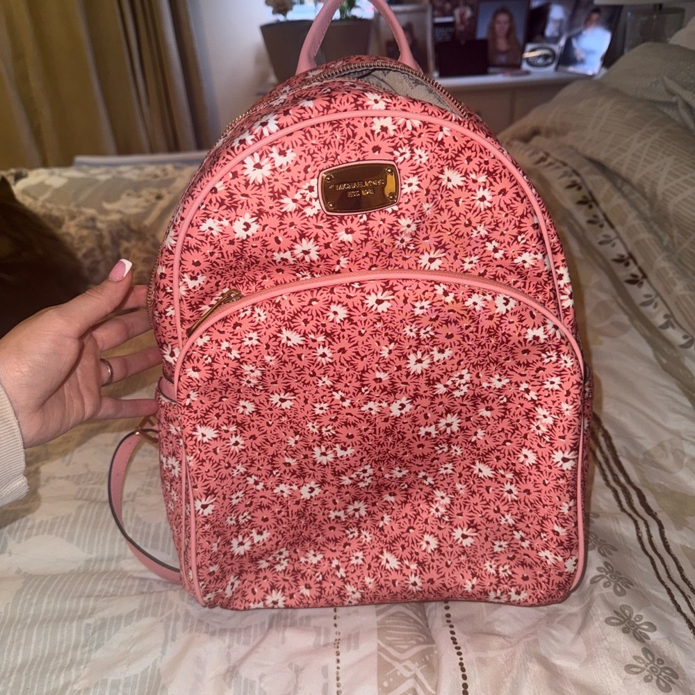 Michael Kors Pink Floral Backpack